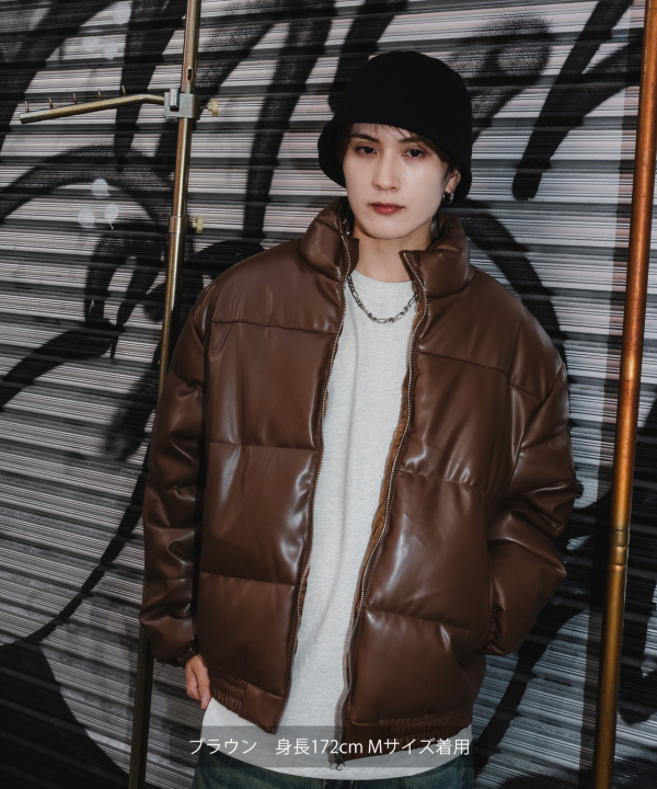 ヴィンテージPUパフジャケット