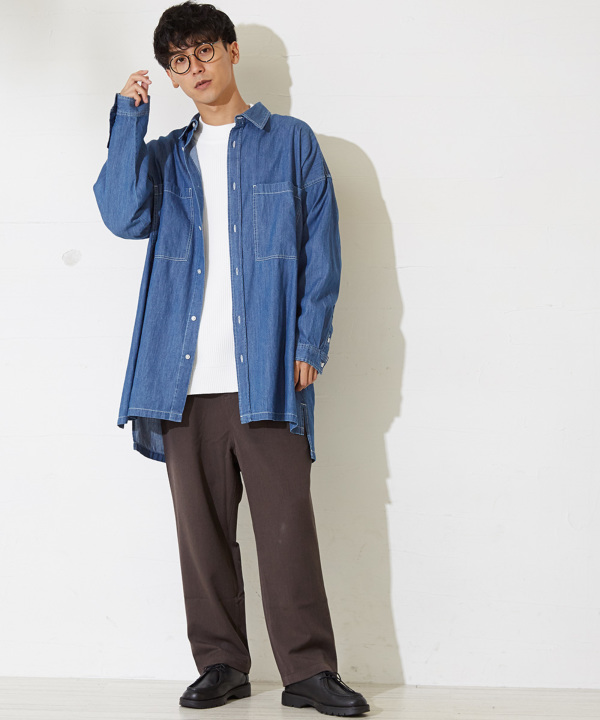 PICHI デニムジャケット gジャン オーバーサイズデニムシャツ