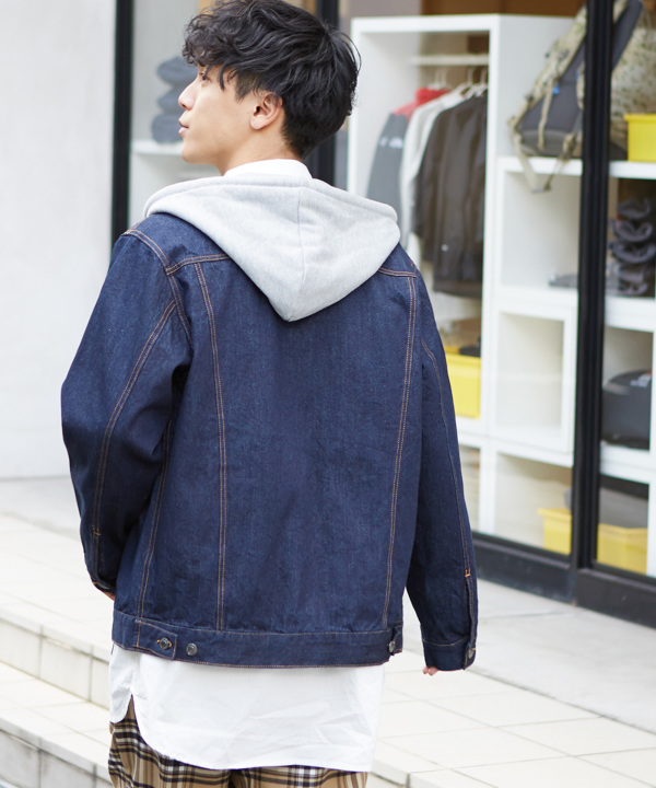 オプティミスティック ☆美品 15aw 8ozデニム フードブルゾン