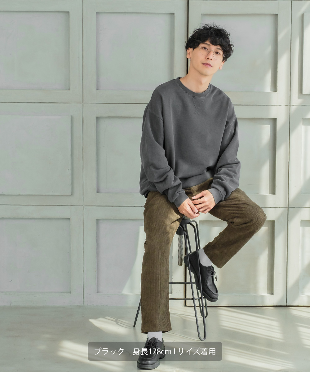 SIDEWAYSTANCE】ピグメントスウェットクルーネックトレーナー