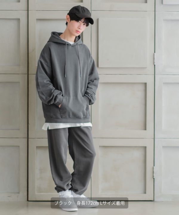 SIDEWAYSTANCE】ピグメントスウェットプルパーカー