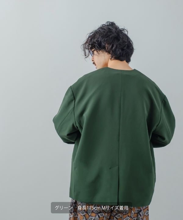 improves】ストレッチノーカラージャケット