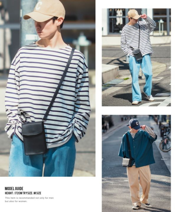 ボーダーボートネック長袖Tシャツ