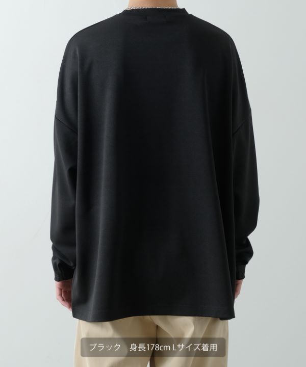 超希少　kanata 球体　オーバーサイズ　黒　長袖カットソー　ドルマンブラック NULL】ポンチドルマン長袖Tシャツ