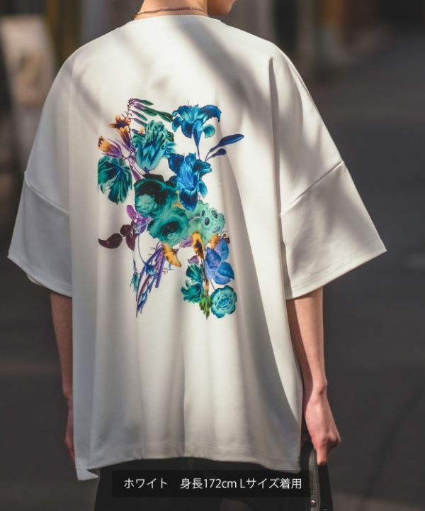 NULL】フラワーポンチ半袖Tシャツ