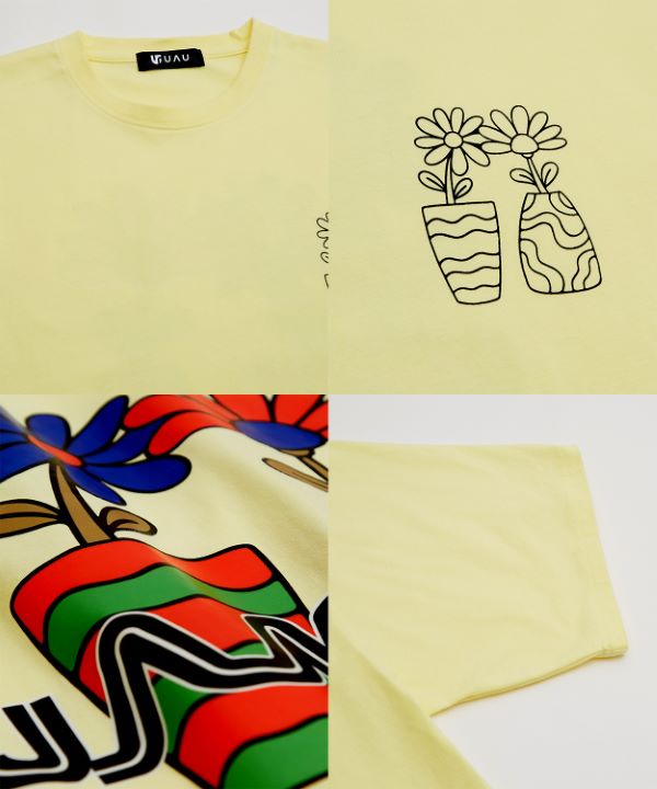 UAU】半袖フラワープリントTシャツ
