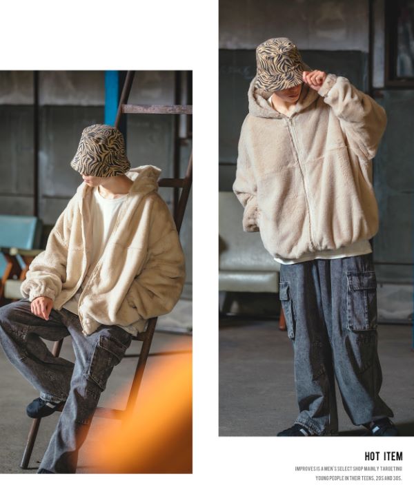 UAU】ファーフルジップパーカー