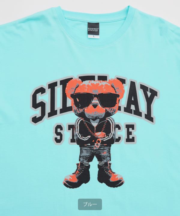 SIDEWAYSTANCE】長袖クマロゴプリントTシャツ