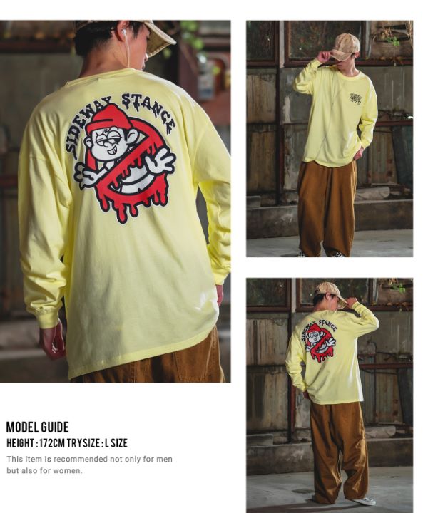 SIDEWAYSTANCE】長袖ゴーストバスターズプリントTシャツ