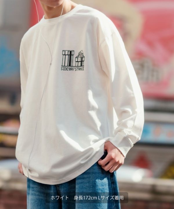 SIDEWAYSTANCE】長袖ゲームプリントTシャツ