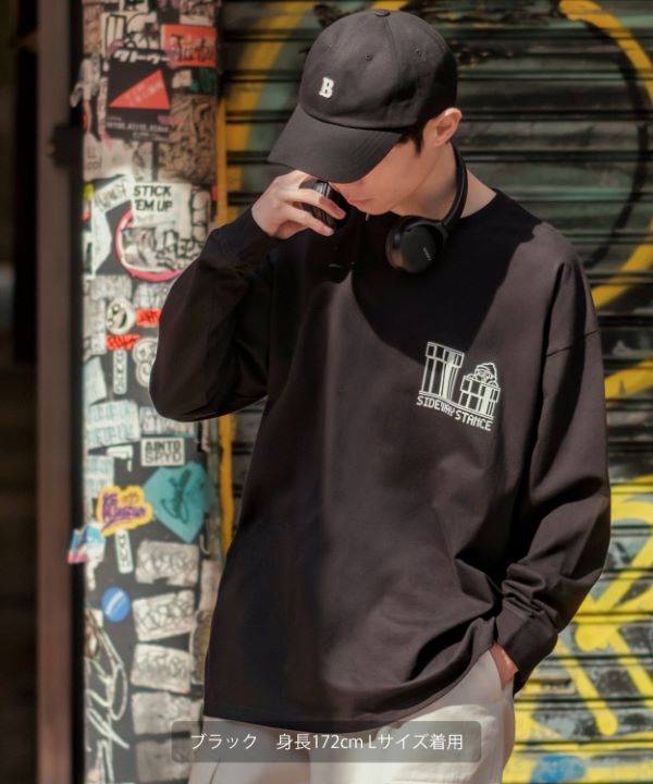 SIDEWAYSTANCE】長袖ゲームプリントTシャツ