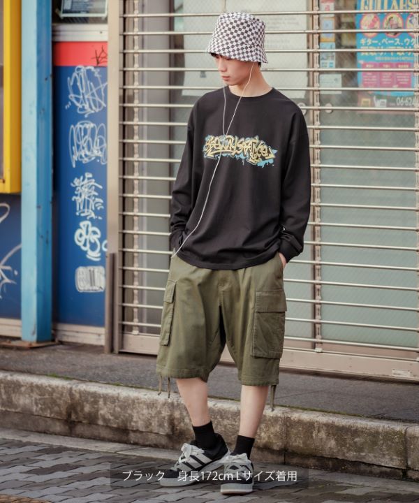 ソイングク　半袖　Tシャツ　韓国　ruffddive チャコール　M SIDEWAYSTANCE】長袖タギングロゴプリントTシャツ
