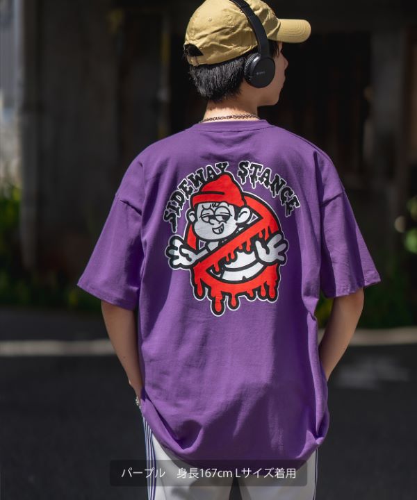 SIDEWAYSTANCE】半袖ゴーストバスターズプリントTシャツ