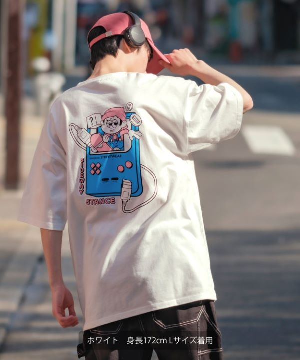 SIDEWAYSTANCE】半袖ゲームプリントTシャツ