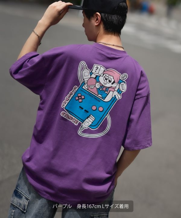 SIDEWAYSTANCE】半袖ゲームプリントTシャツ