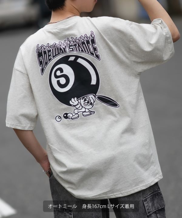 SIDEWAYSTANCE】半袖ボールプリントTシャツ