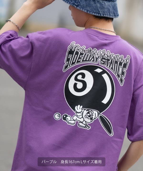 SIDEWAYSTANCE】半袖ボールプリントTシャツ