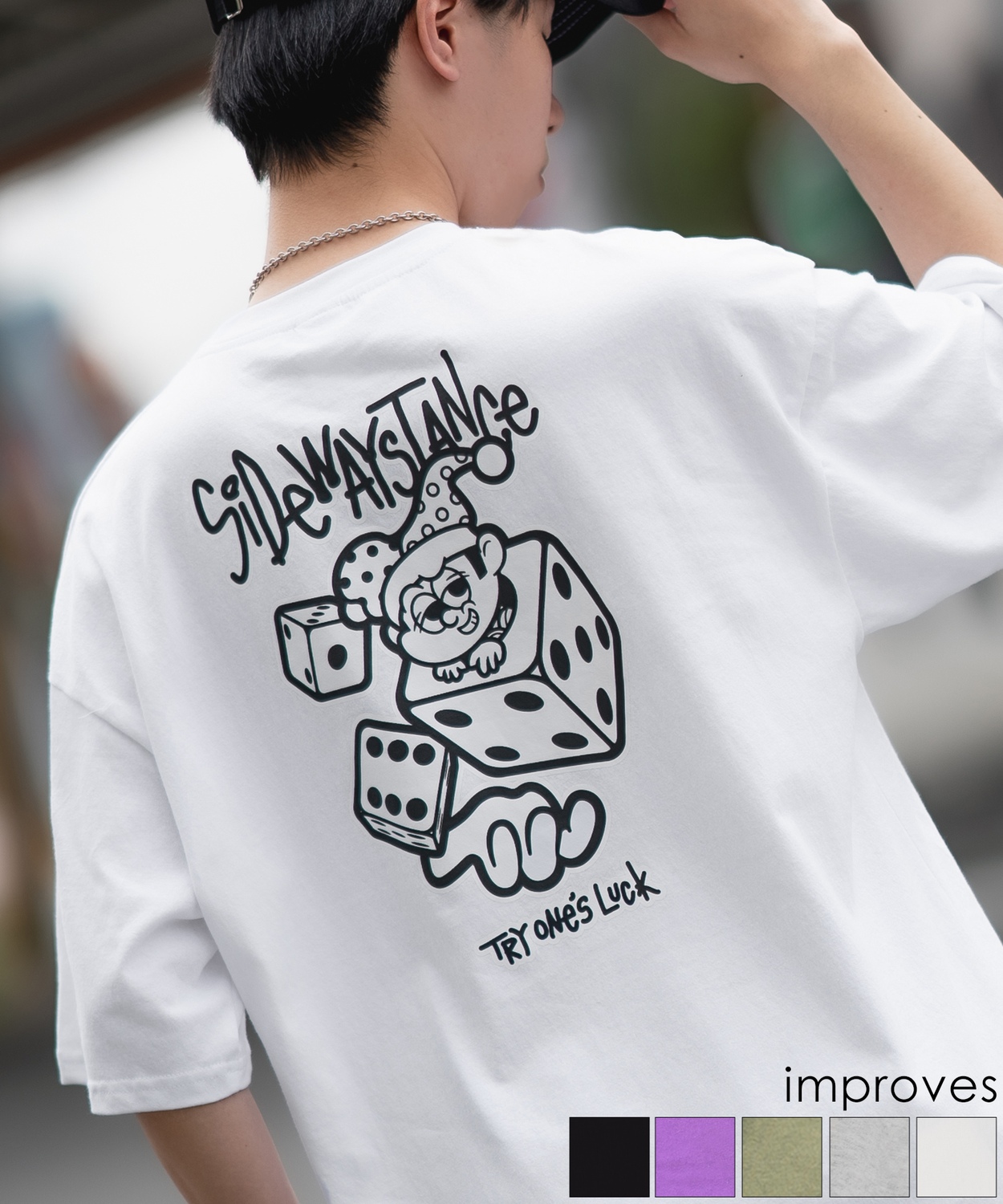 SIDEWAY STANCE サイドウェイスタンス ダイス サイコロ タギング プリント 半袖Tシャツ