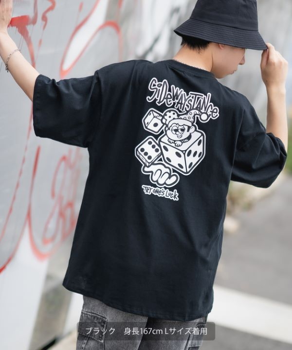 SIDEWAYSTANCE】半袖ダイスプリントTシャツ