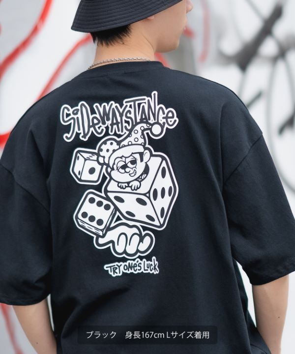SIDEWAYSTANCE】半袖ダイスプリントTシャツ