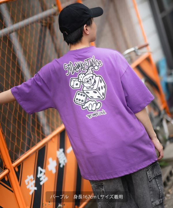 SIDEWAYSTANCE】半袖ダイスプリントTシャツ