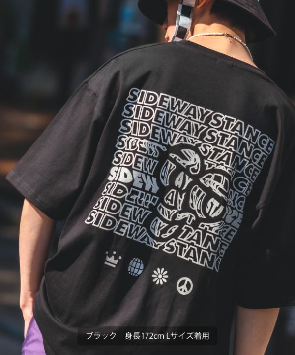 SIDEWAYSTANCE】半袖typoプリントTシャツ