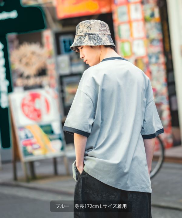 SIDEWAYSTANCE】バナナ転写半袖リンガーTシャツ