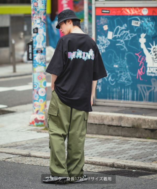 ArgueCultureスタンドＴシャツ切替中華風ロゴ肩パットジッパー improves｜GERRY *SIDEWAY STANCE 別注コラボ プリント 半袖T