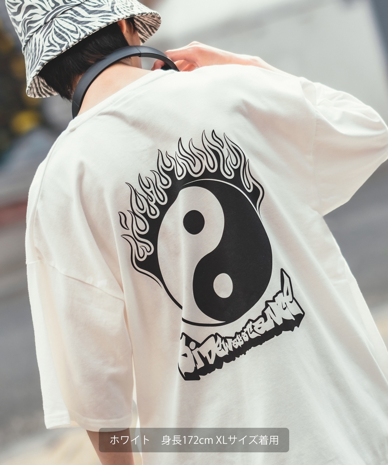 SIDEWAYSTANCE】半袖陰陽プリントTシャツ SIDEWAYSTANCE】半袖陰陽プリントTシャツ
