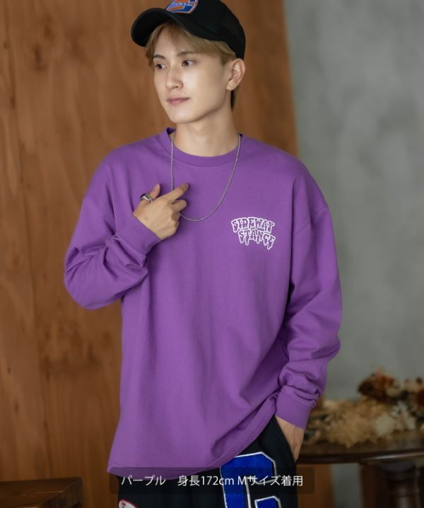 SIDEWAYSTANCE】ドリップスマイリー長袖Tシャツ