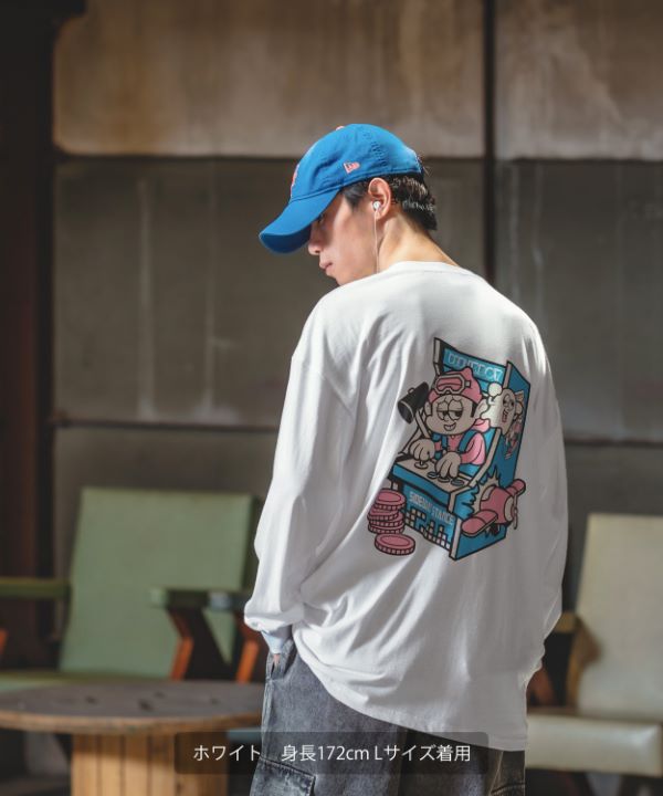 SIDEWAYSTANCE】レトロゲーム長袖Tシャツ