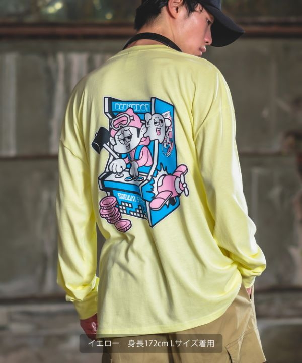 SIDEWAYSTANCE】レトロゲーム長袖Tシャツ