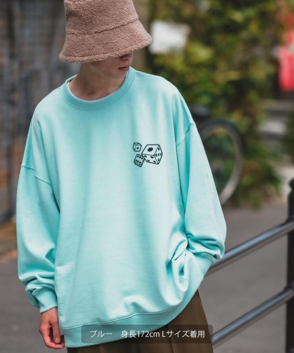 SIDEWAYSTANCE】ダイス裏毛トレーナー