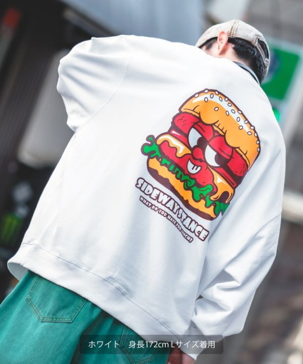SIDEWAYSTANCE】バーガーボーイ裏毛トレーナー