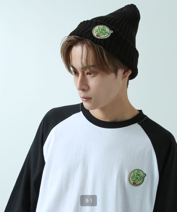 SIDEWAYSTANCE】ワッペンリブニットキャップ