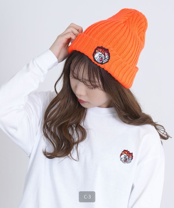 SIDEWAYSTANCE】ワッペンリブニットキャップ