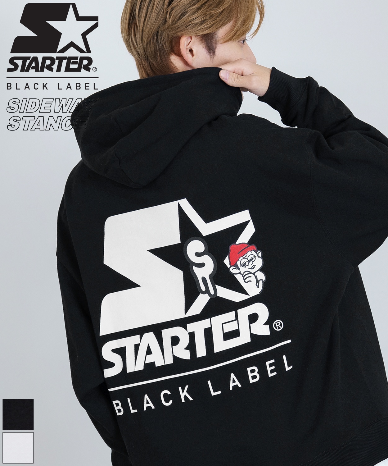 SIDEWAY STANCE×STARTER BLACK LABEL】コラボ裏毛スウェットプルパーカー