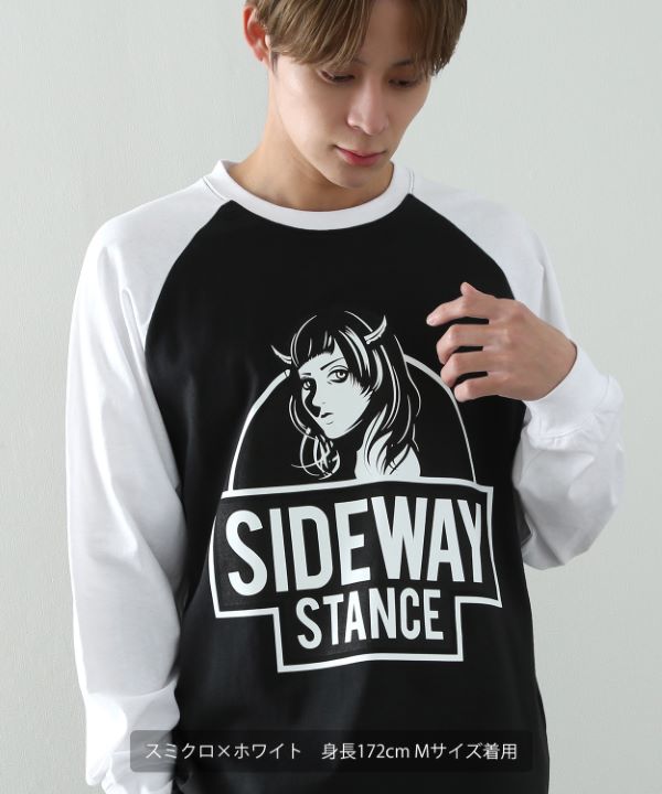 SIDEWAYSTANCE】ガール長袖ラグランTシャツ