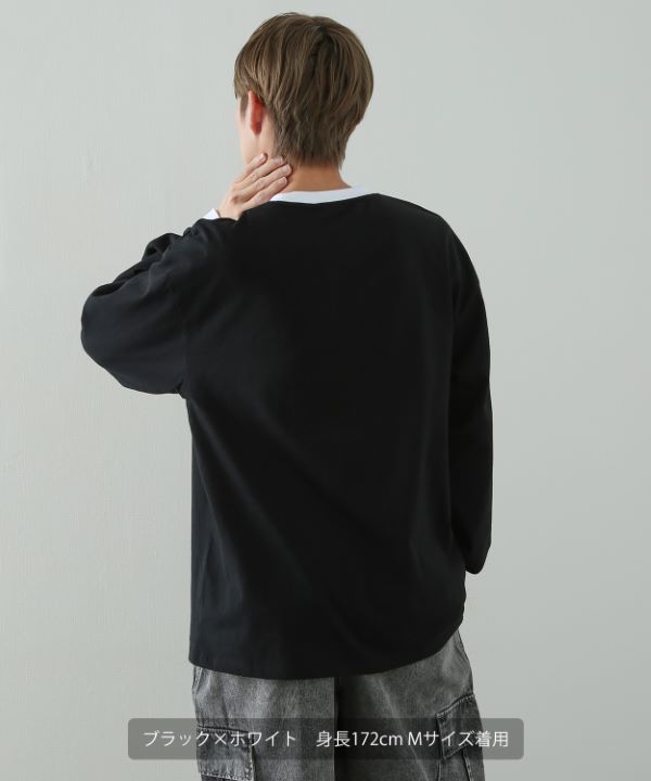 SIDEWAYSTANCE】ピザボーイ長袖リンガーTシャツ