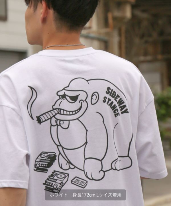 SIDEWAYSTANCE】ブレークゴリラ半袖Tシャツ