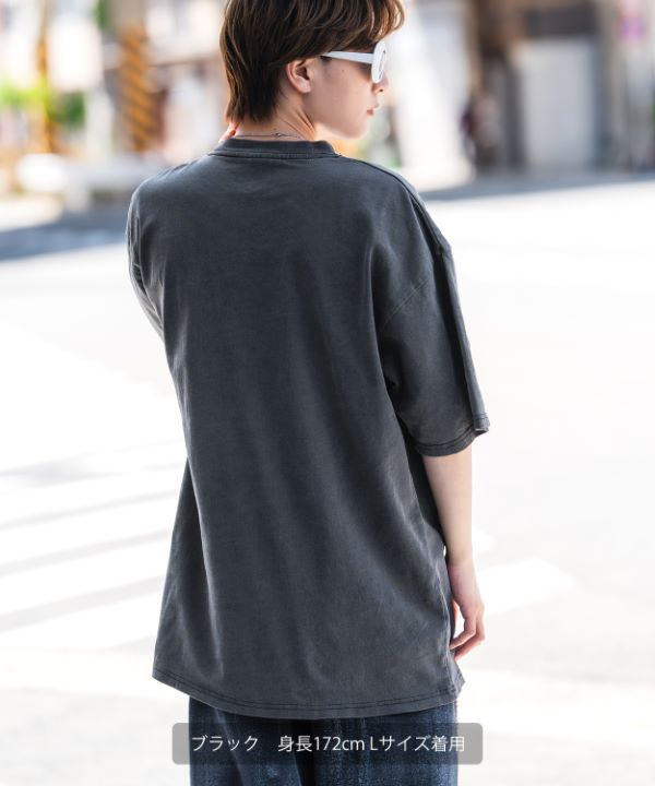 SIDEWAYSTANCE】ロックバンドボーイピグメント半袖Tシャツ