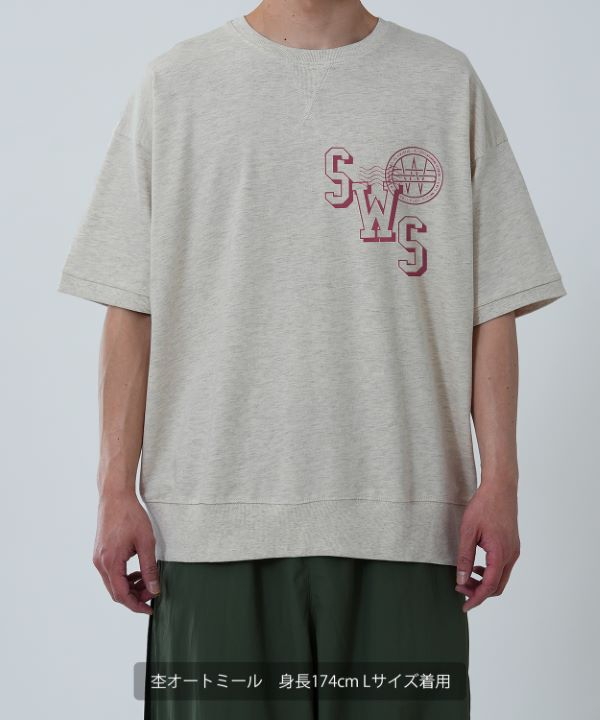 SIDEWAYSTANCE】カレッジロゴ半袖スウェットTシャツ