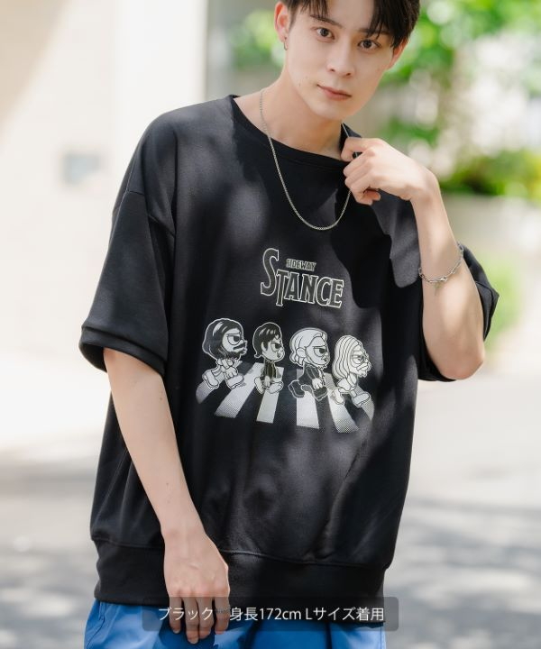 SIDEWAYSTANCE】クロシング半袖スウェットTシャツ