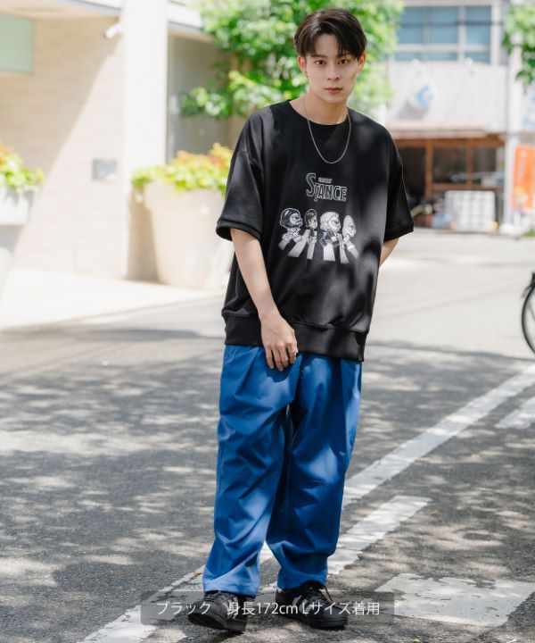 SIDEWAYSTANCE】クロシング半袖スウェットTシャツ