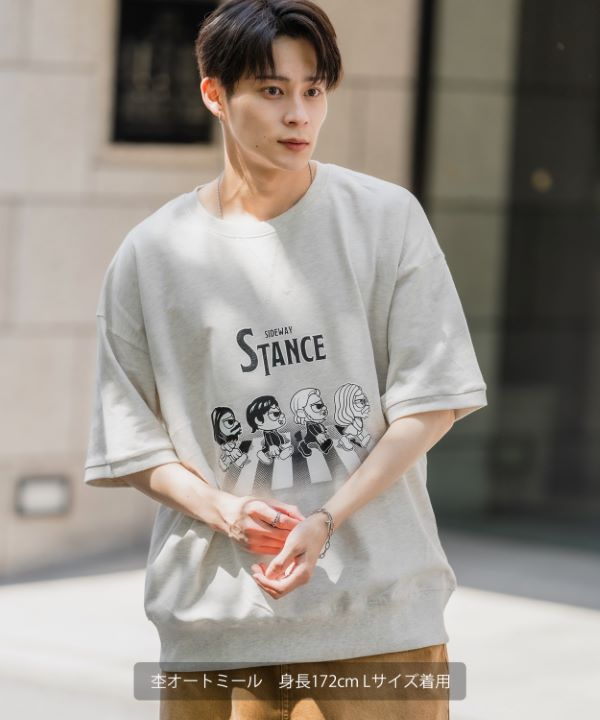 SIDEWAYSTANCE】クロシング半袖スウェットTシャツ