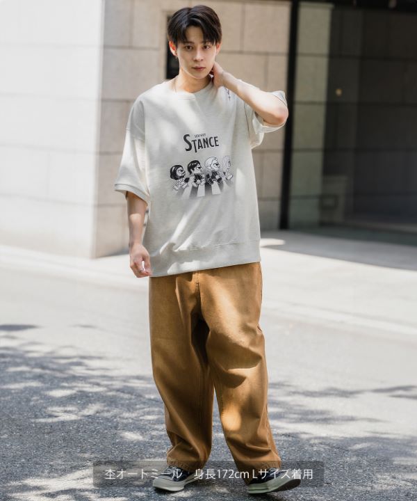 SIDEWAYSTANCE】クロシング半袖スウェットTシャツ