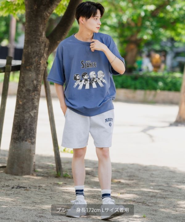SIDEWAYSTANCE】クロシング半袖スウェットTシャツ