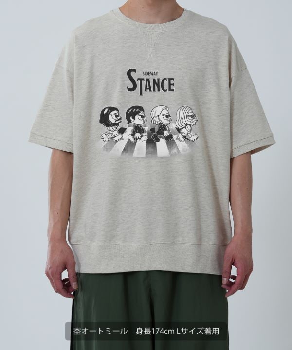 SIDEWAYSTANCE】クロシング半袖スウェットTシャツ
