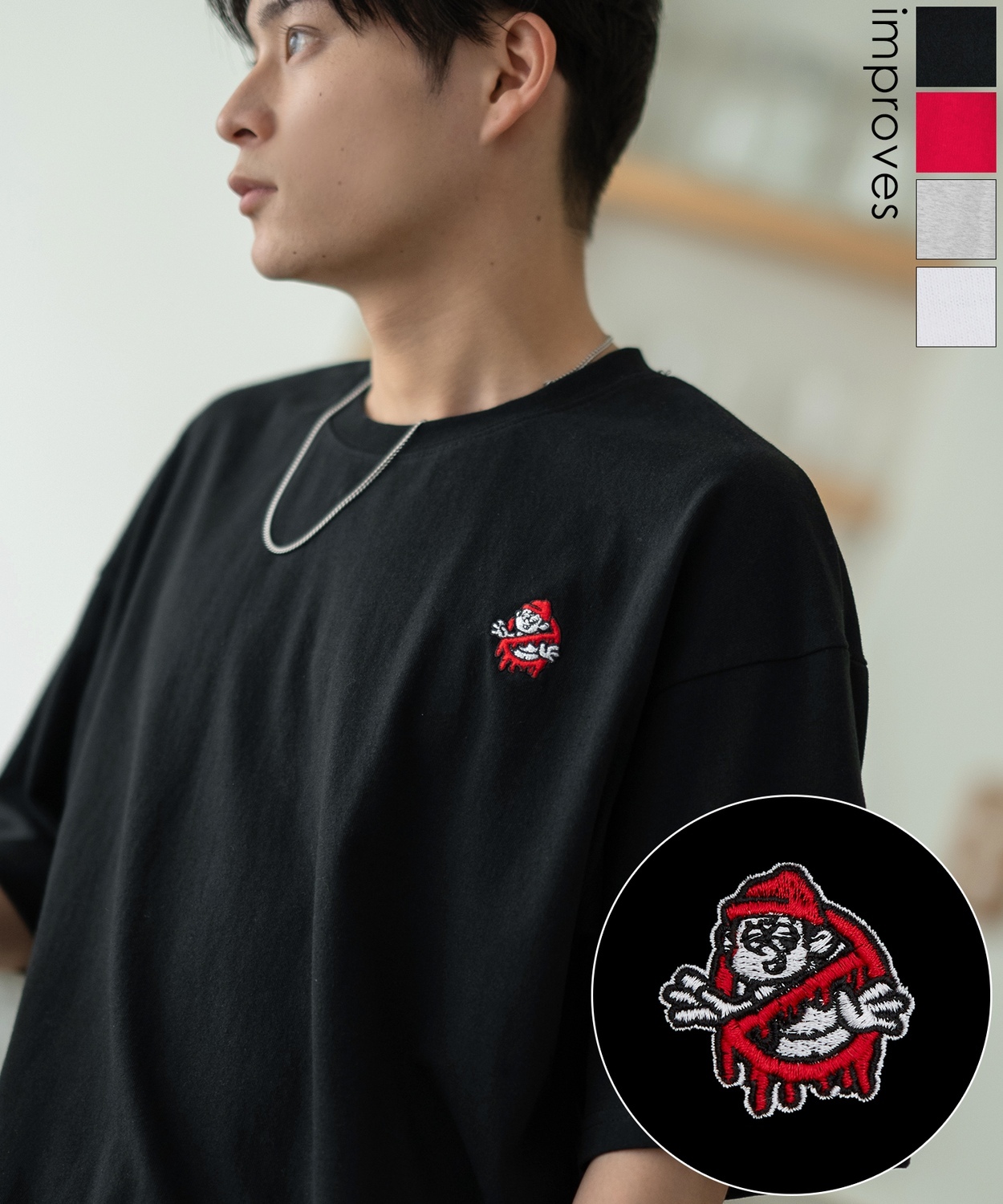 SIDEWAYSTANCE】刺繍ノーウェイ半袖Tシャツ