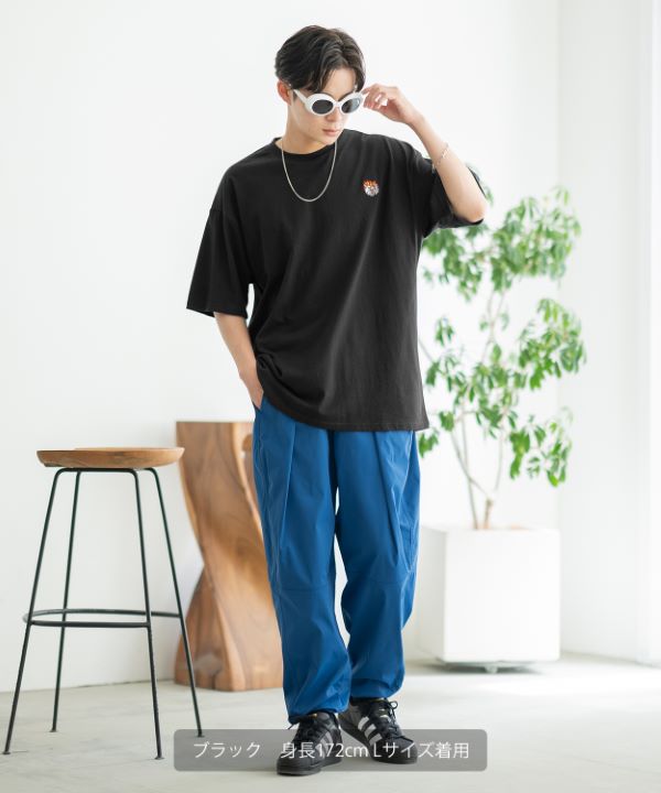 SIDEWAYSTANCE】刺繍ファイヤーダイス半袖Tシャツ